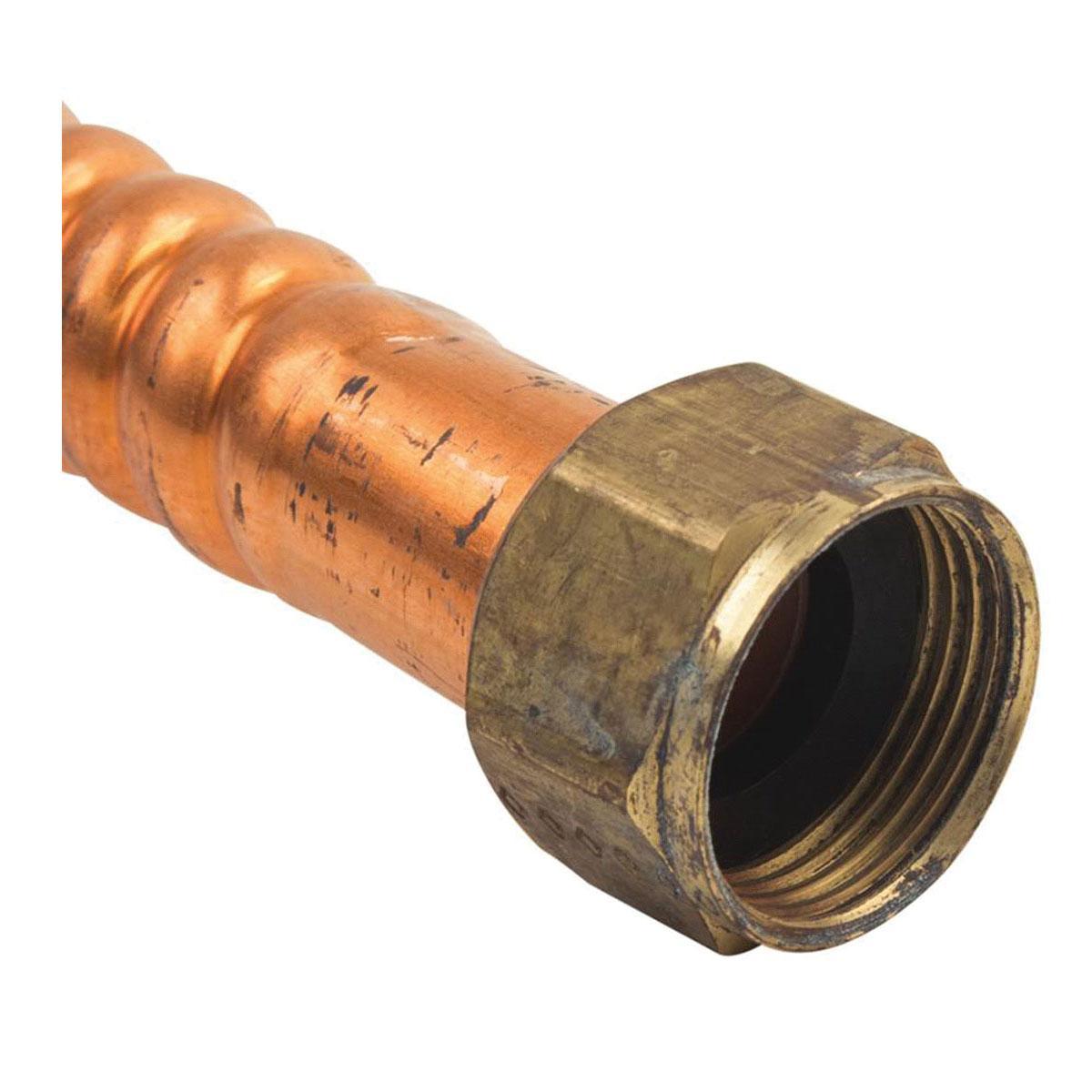 BrassCraft® WB00 Series WB00-12N Corrugated Water Heater Connector, 3/4 in, FIP, 12 in L, 7/8 in OD, Brass/Copper thumbnail 4