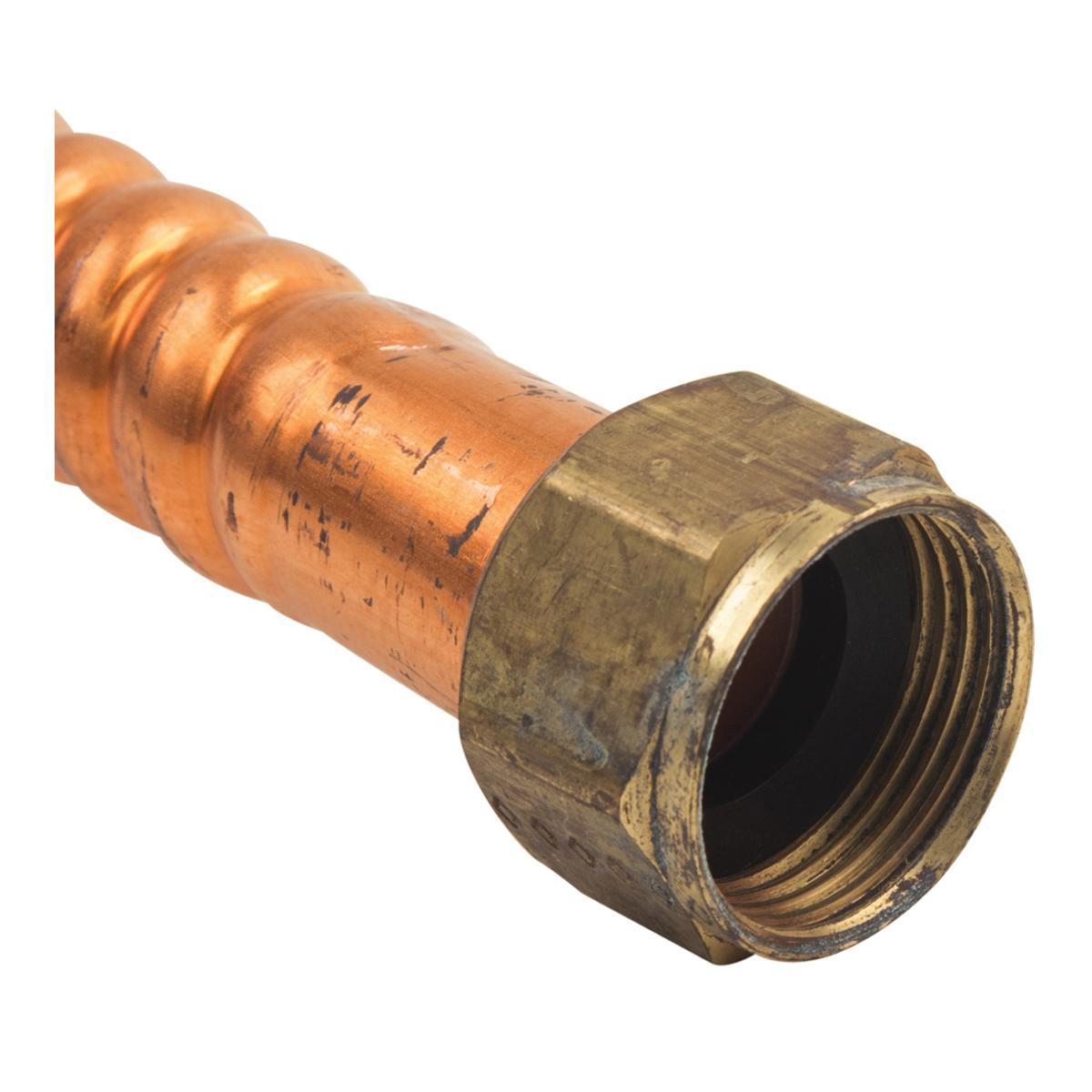 BrassCraft® Copper-Flex™ WB034-15N Corrugated Water Heater Connector, 3/4 x 3/4 in, FIP x Female/Male Sweat, 15 in L thumbnail 3