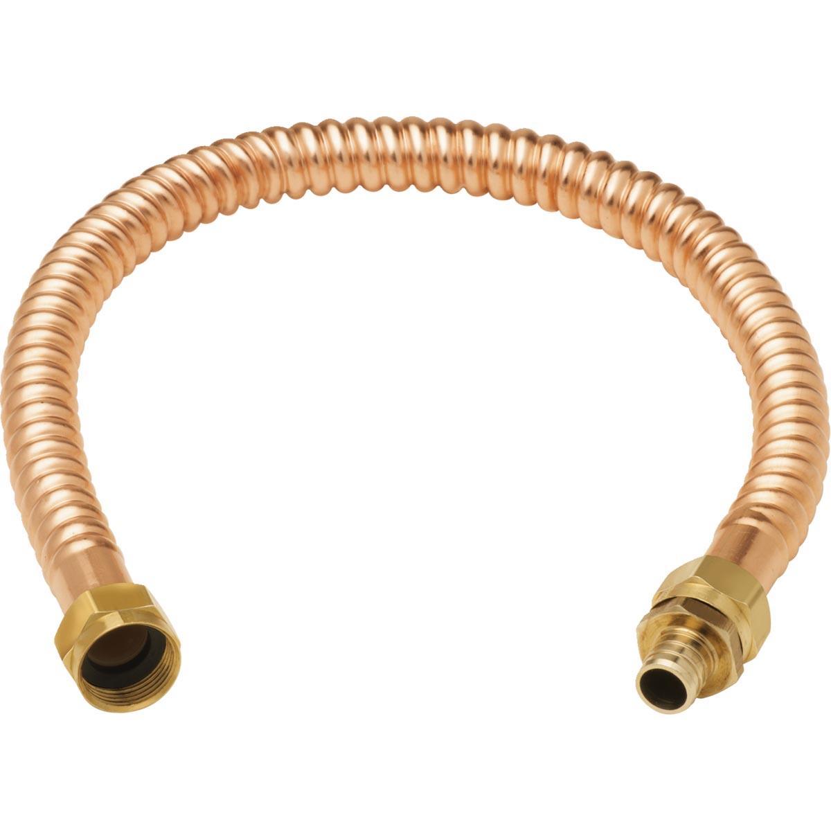 BrassCraft® WB07-24 Water Heater Connector, 3/4 in, FIP x PEX, 24 in L, Copper, Lead-Free thumbnail 3