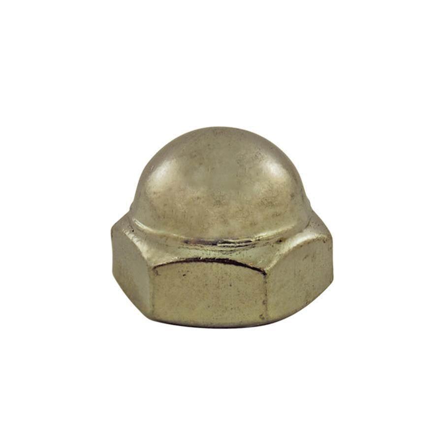 BRAXTON HARRIS CN14 Closed Hex Acorn Cap Nut, 1/4 x 7/16 in, Nickel-Plated