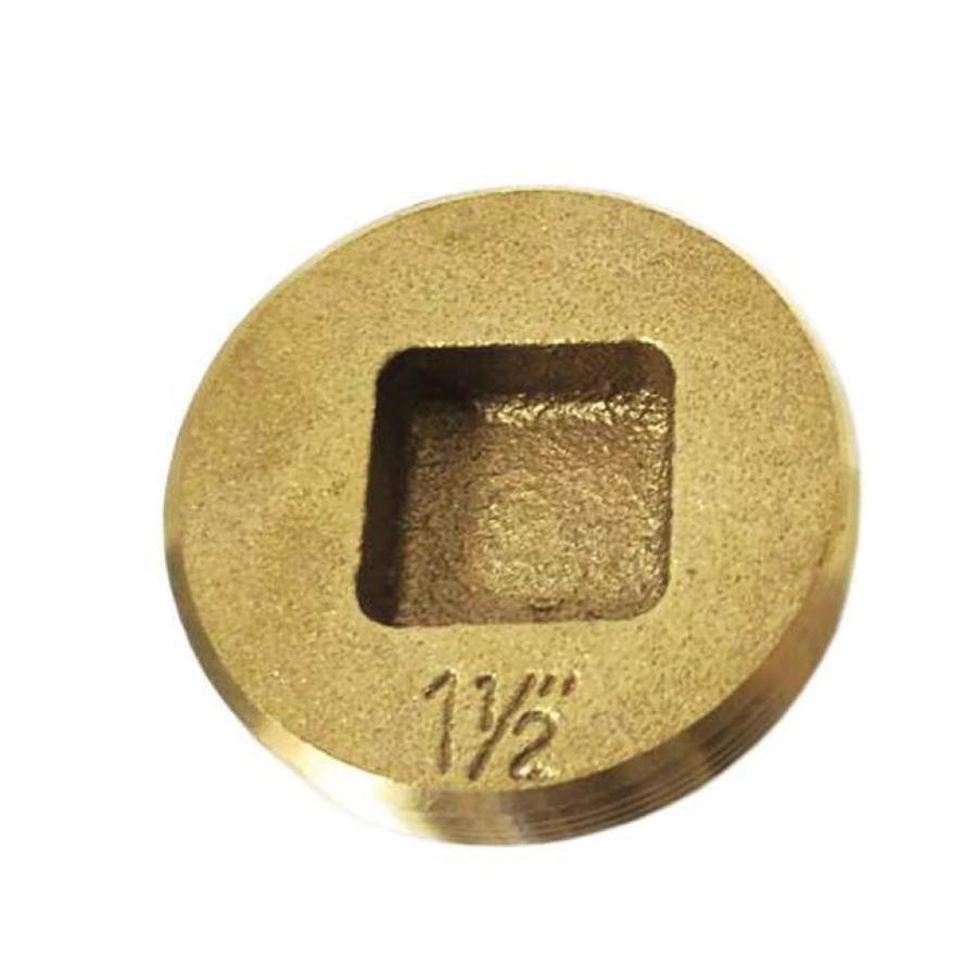 BRAXTON HARRIS CPSCC112 Countersunk Square Head Cleanout Plug, 1-1/2 in, IPS, Brass