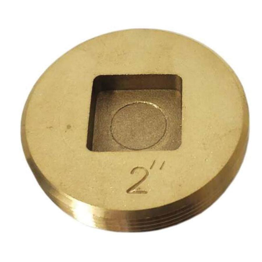 BRAXTON HARRIS CPSCC2 Countersunk Square Head Cleanout Plug, 2 in, IPS, Brass