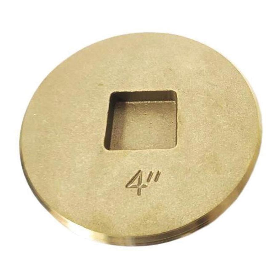 BRAXTON HARRIS CPSCC4 Countersunk Square Head Cleanout Plug, 4 in, IPS, Brass