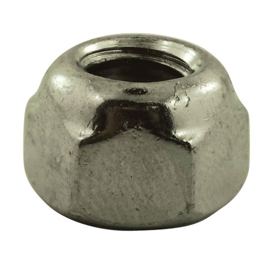 BRAXTON HARRIS ON14 Open Hex Acorn Nut, 1/4 x 7/16 in, Nickel