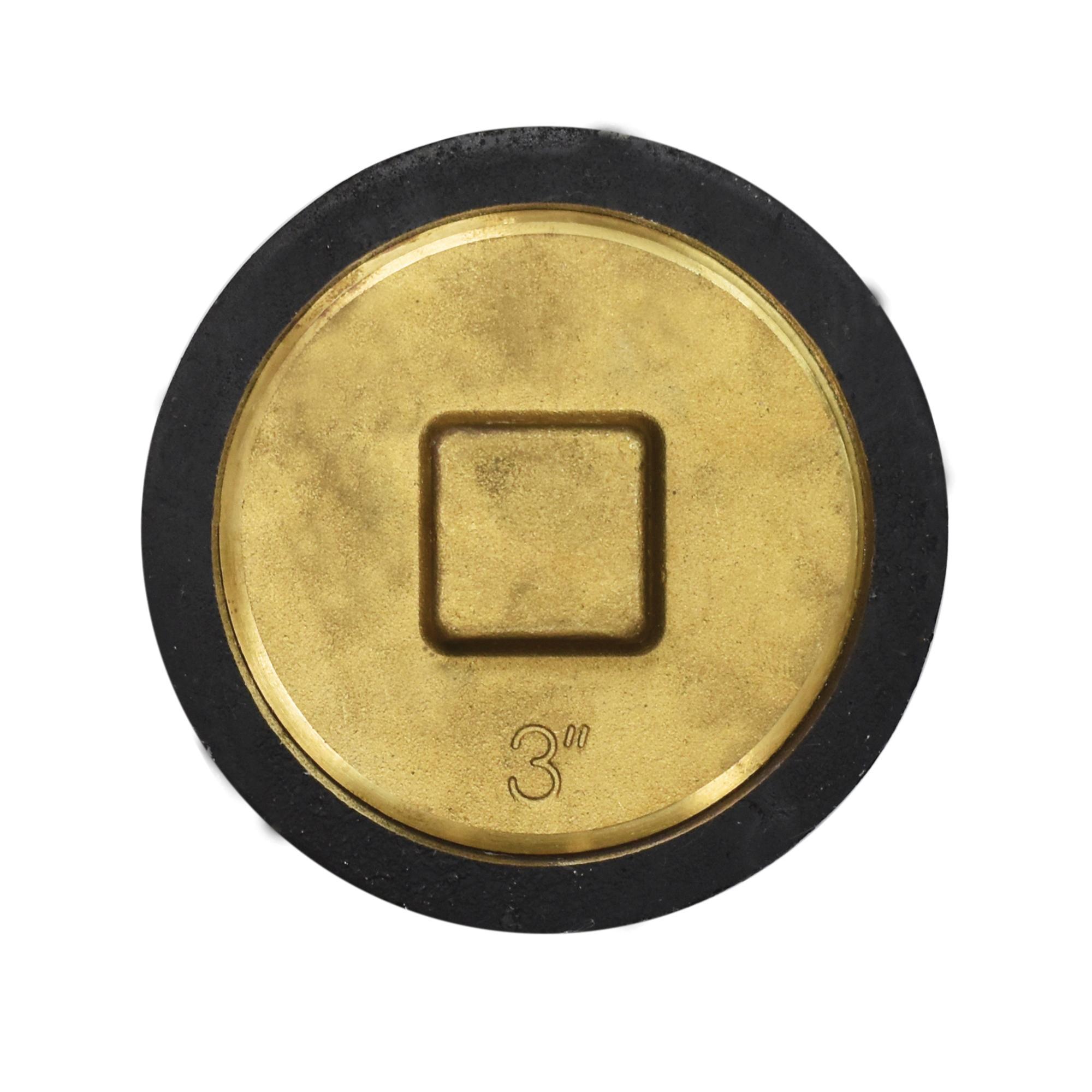 Standard Body Cleanout with Raised Head Brass Plug, 3 inch, Plain; 1/Carton