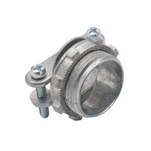 BRIDGEPORT 672-DC2 Strap Connector, 1 in Trade, 3/4 in W x 1/2 in H Cable Openings, Zinc, Ball Burnished Mirror Smooth