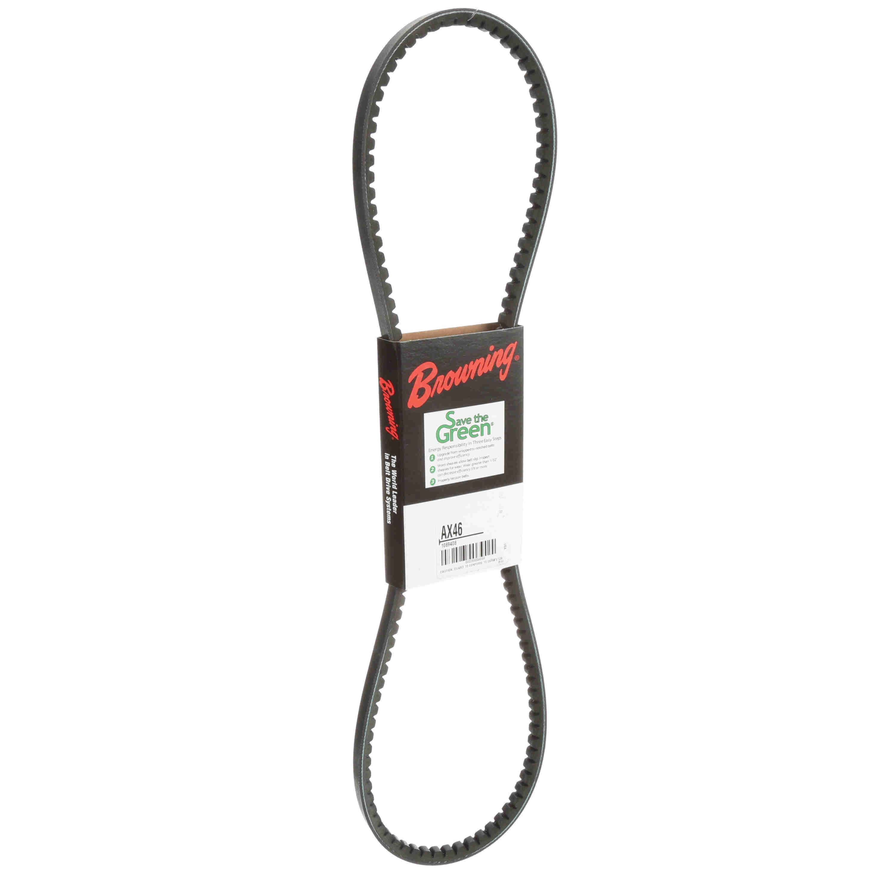 Browning&reg; Gripnotch&reg; TorqTitan Series 1089408 Notched V-Belt, AX Section, 48.2 in L Outside, 1/2 in W Top, EPDM