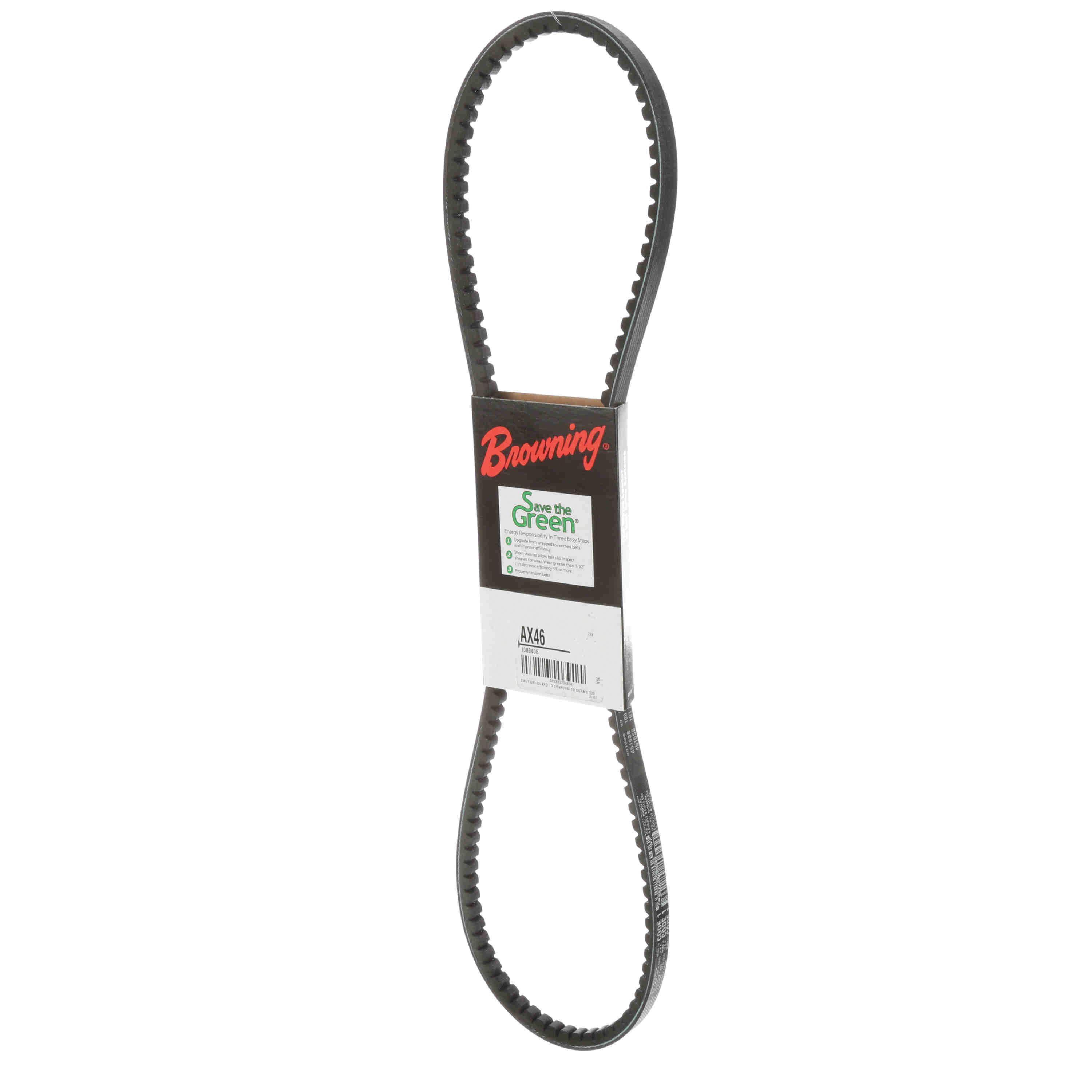 Browning&reg; Gripnotch&reg; TorqTitan Series 1089408 Notched V-Belt, AX Section, 48.2 in L Outside, 1/2 in W Top, EPDM