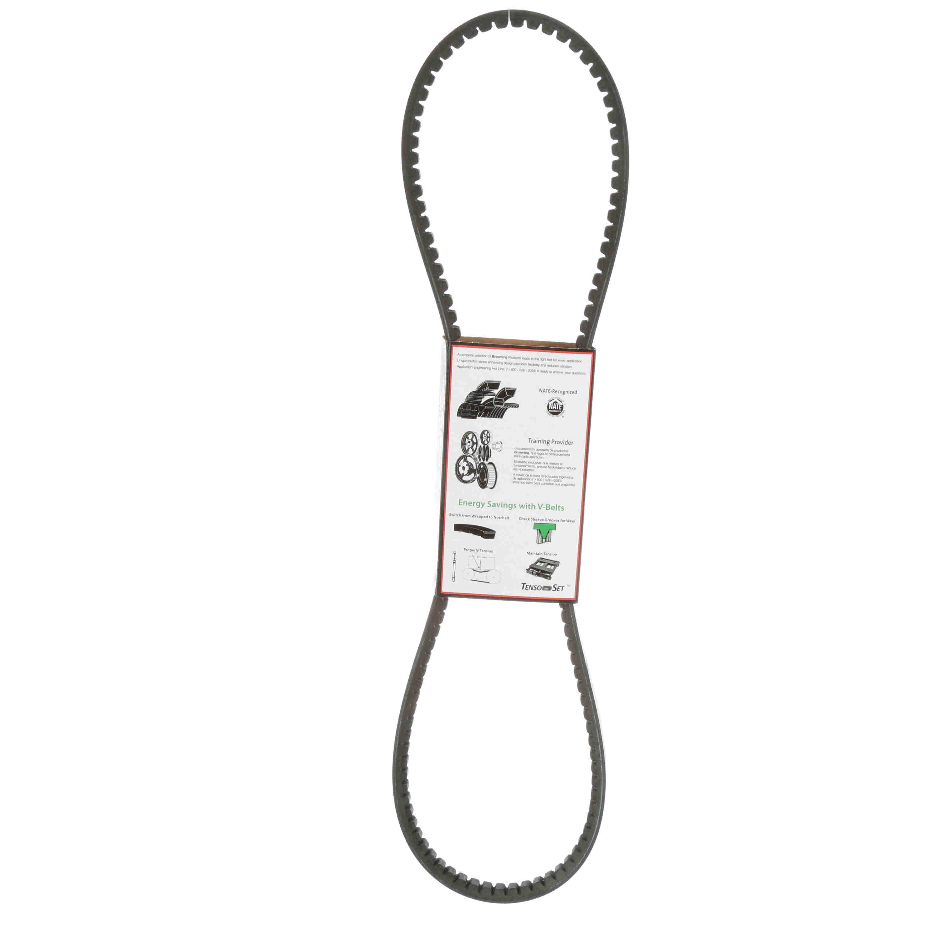 Browning&reg; Gripnotch&reg; TorqTitan Series 1089408 Notched V-Belt, AX Section, 48.2 in L Outside, 1/2 in W Top, EPDM