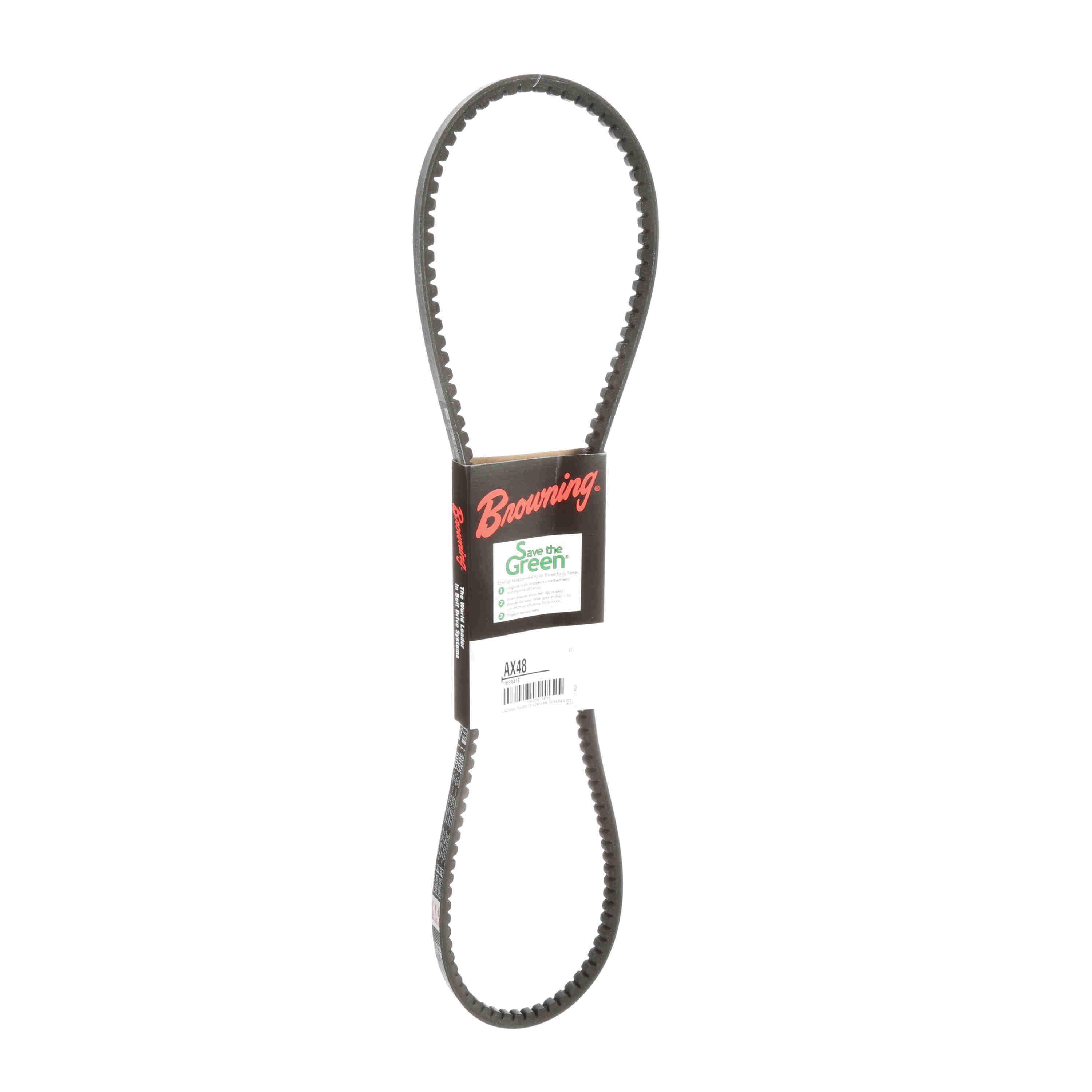 Browning&reg; Gripnotch&reg; TorqTitan Series 1089416 Notched V-Belt, AX Section, 50.2 in L Outside, 1/2 in W Top, EPDM