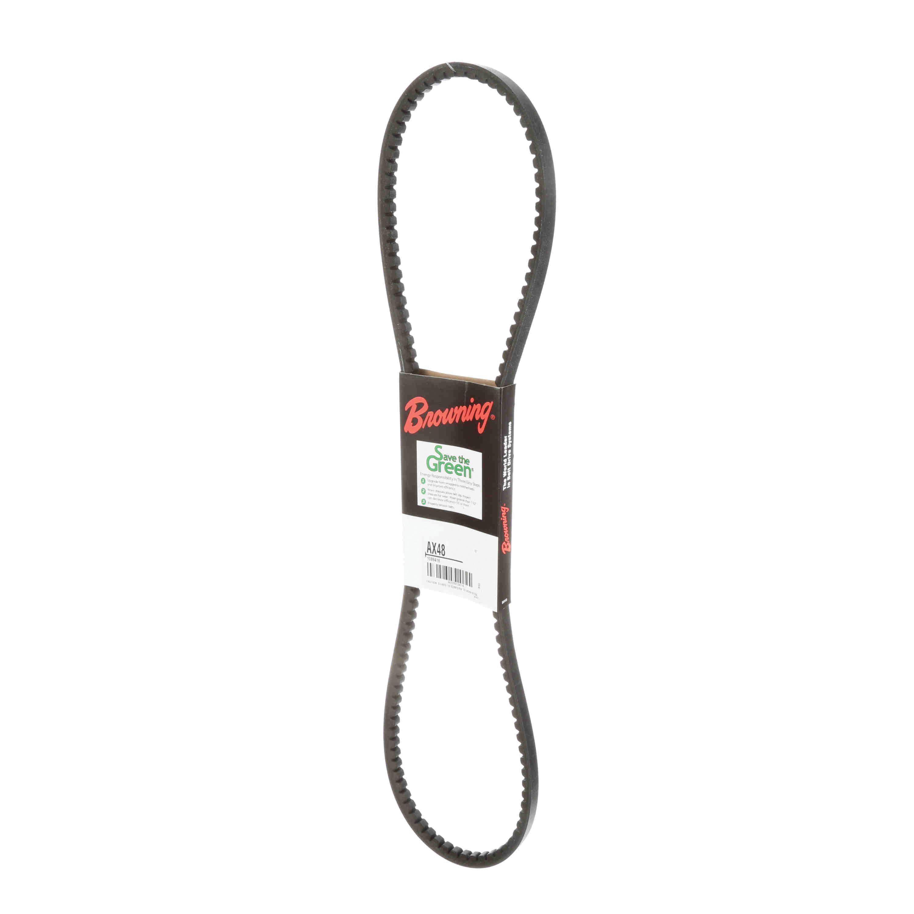Browning&reg; Gripnotch&reg; TorqTitan Series 1089416 Notched V-Belt, AX Section, 50.2 in L Outside, 1/2 in W Top, EPDM