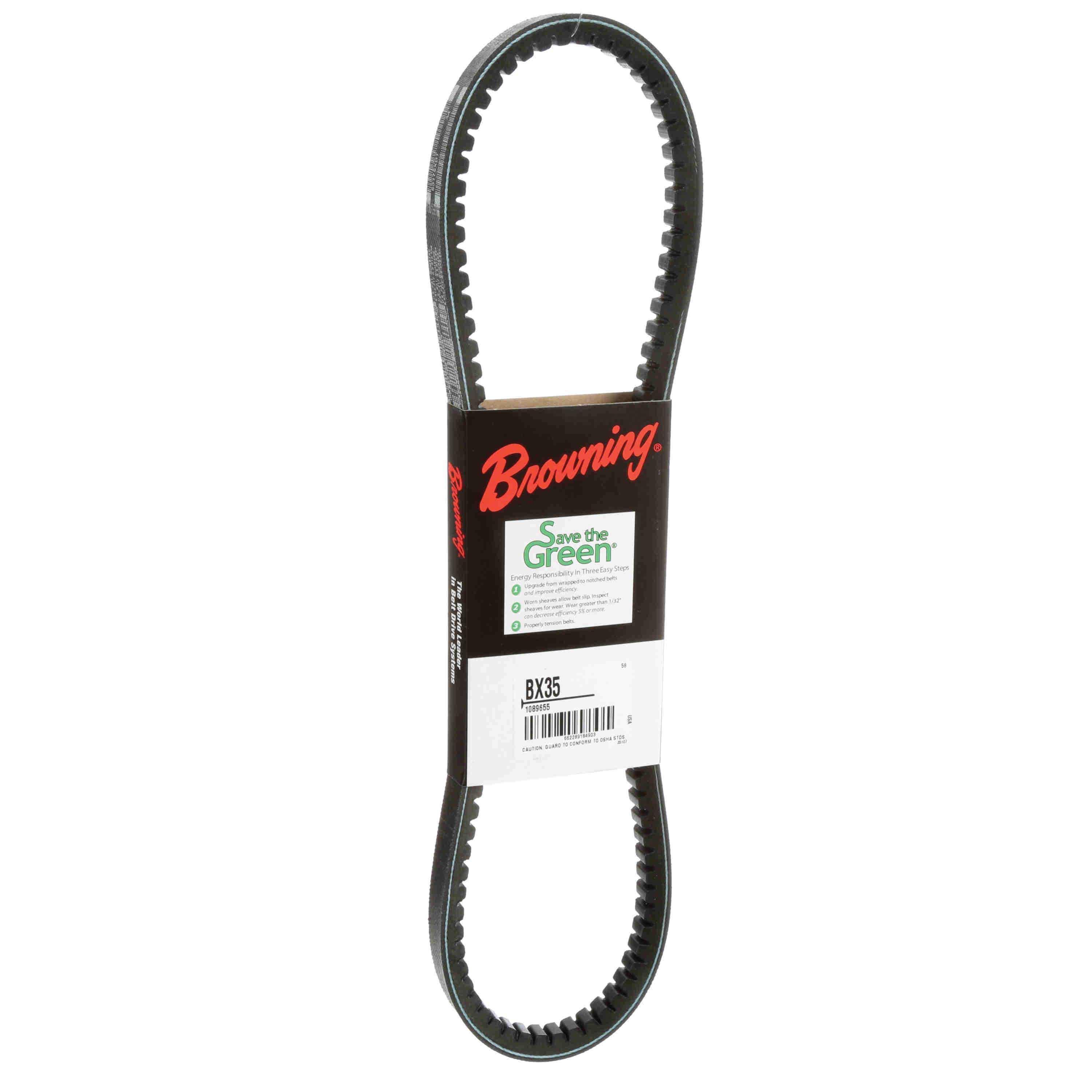 Browning® Gripnotch® TorqTitan Series 1089655 Notched V-Belt, BX Section, 38 in L Outside, 21/32 in W Top, EPDM