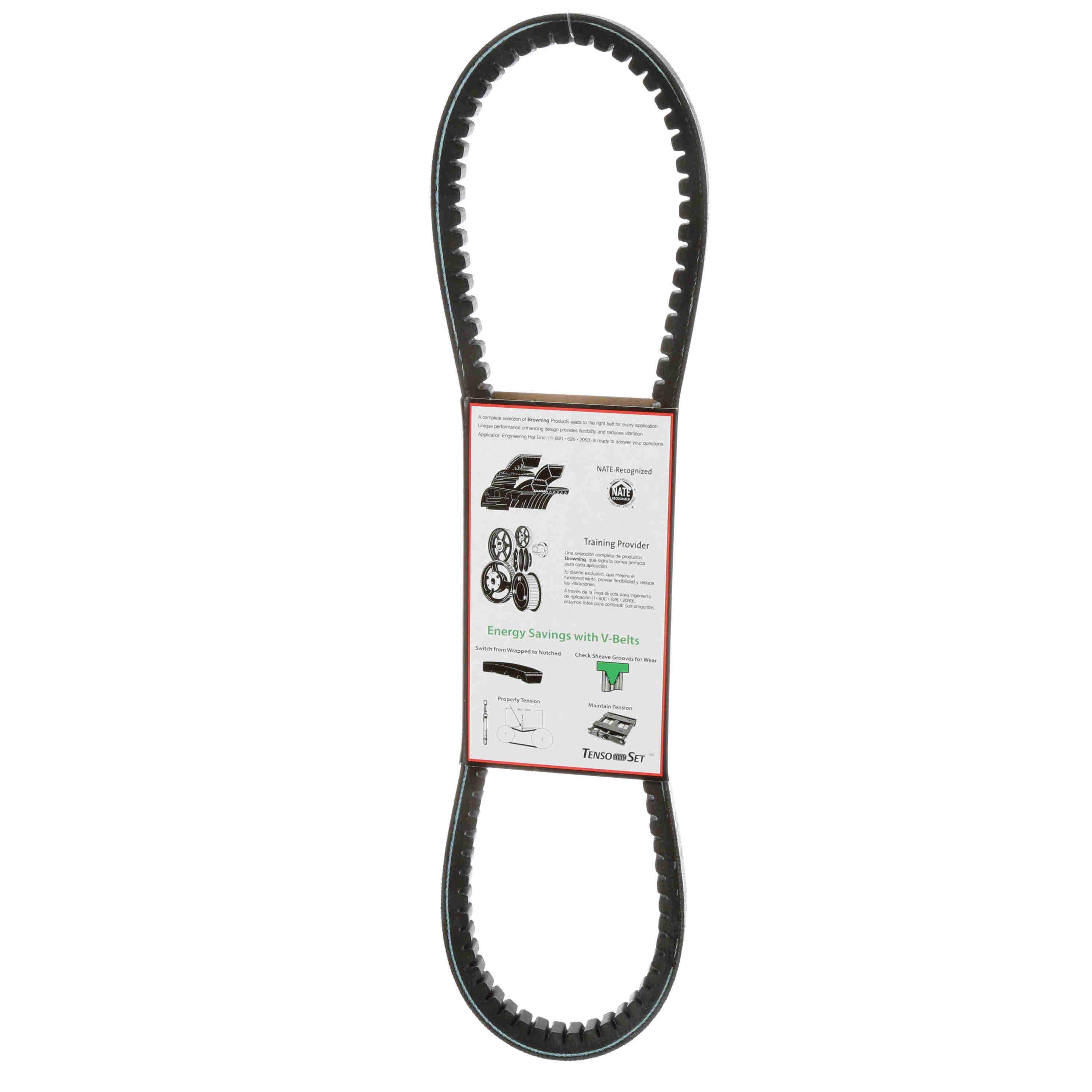 Browning® Gripnotch® TorqTitan Series 1089655 Notched V-Belt, BX Section, 38 in L Outside, 21/32 in W Top, EPDM