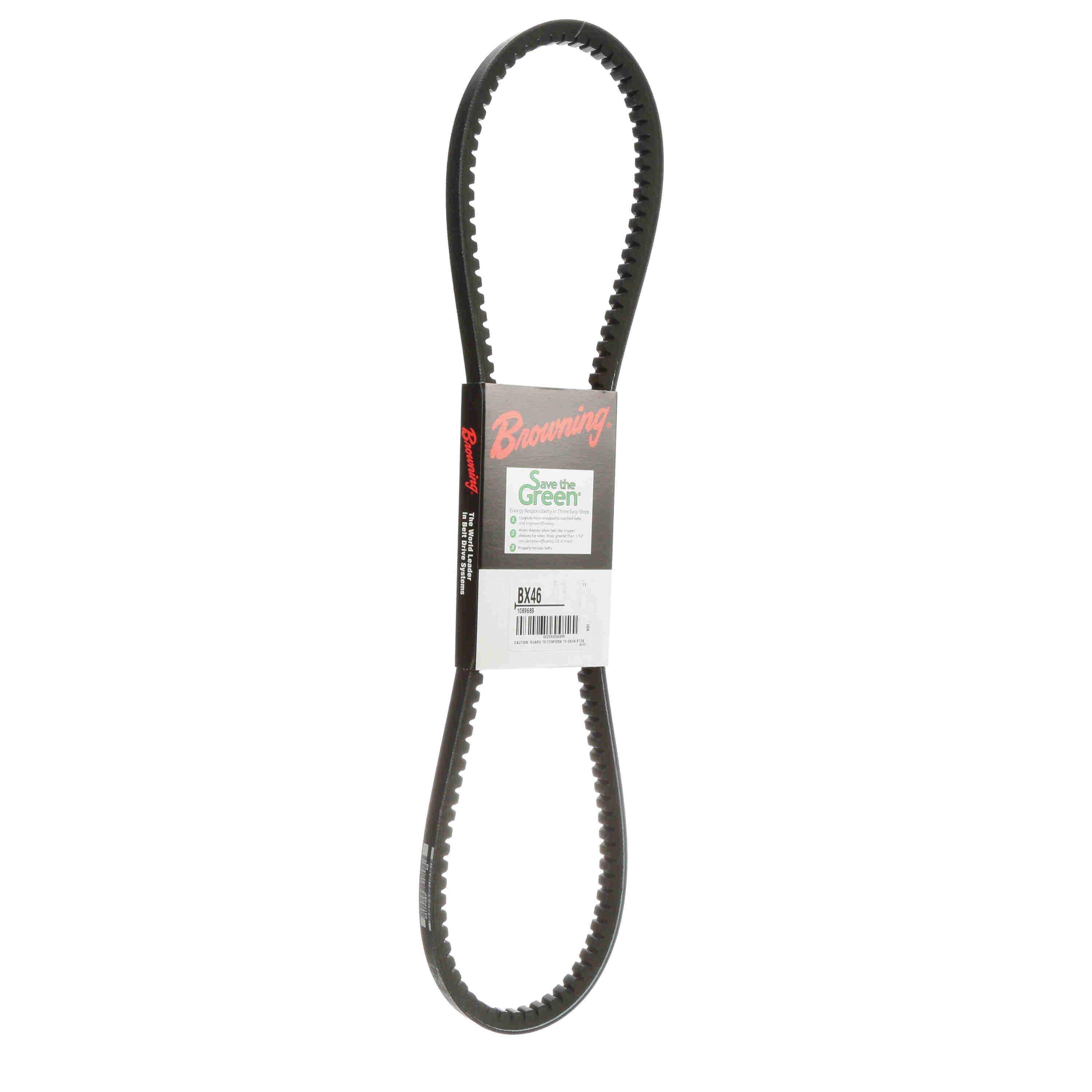 Browning® Gripnotch® TorqTitan Series 1089689 Notched V-Belt, BX Section, 49 in L Outside, 21/32 in W Top, EPDM