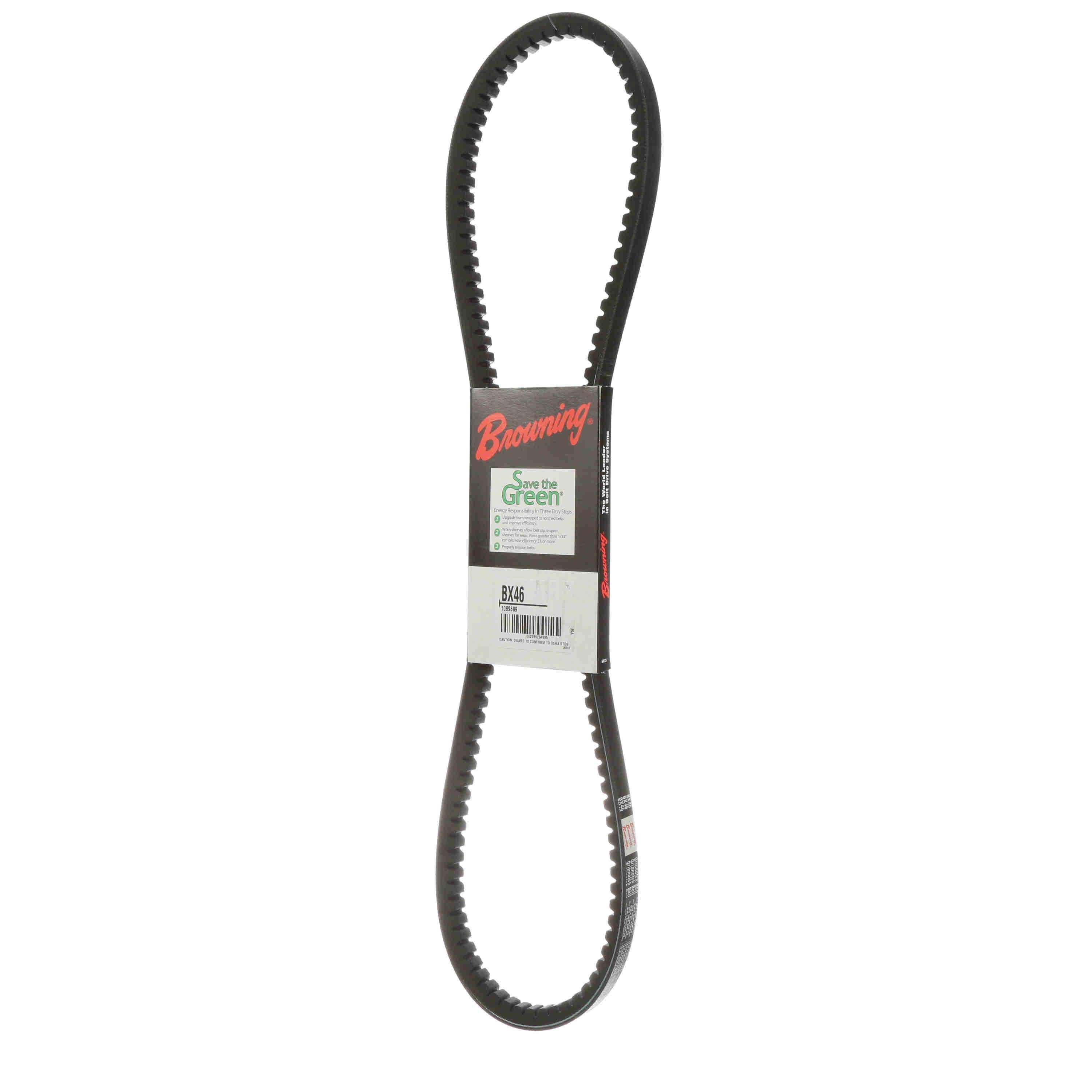 Browning® Gripnotch® TorqTitan Series 1089689 Notched V-Belt, BX Section, 49 in L Outside, 21/32 in W Top, EPDM