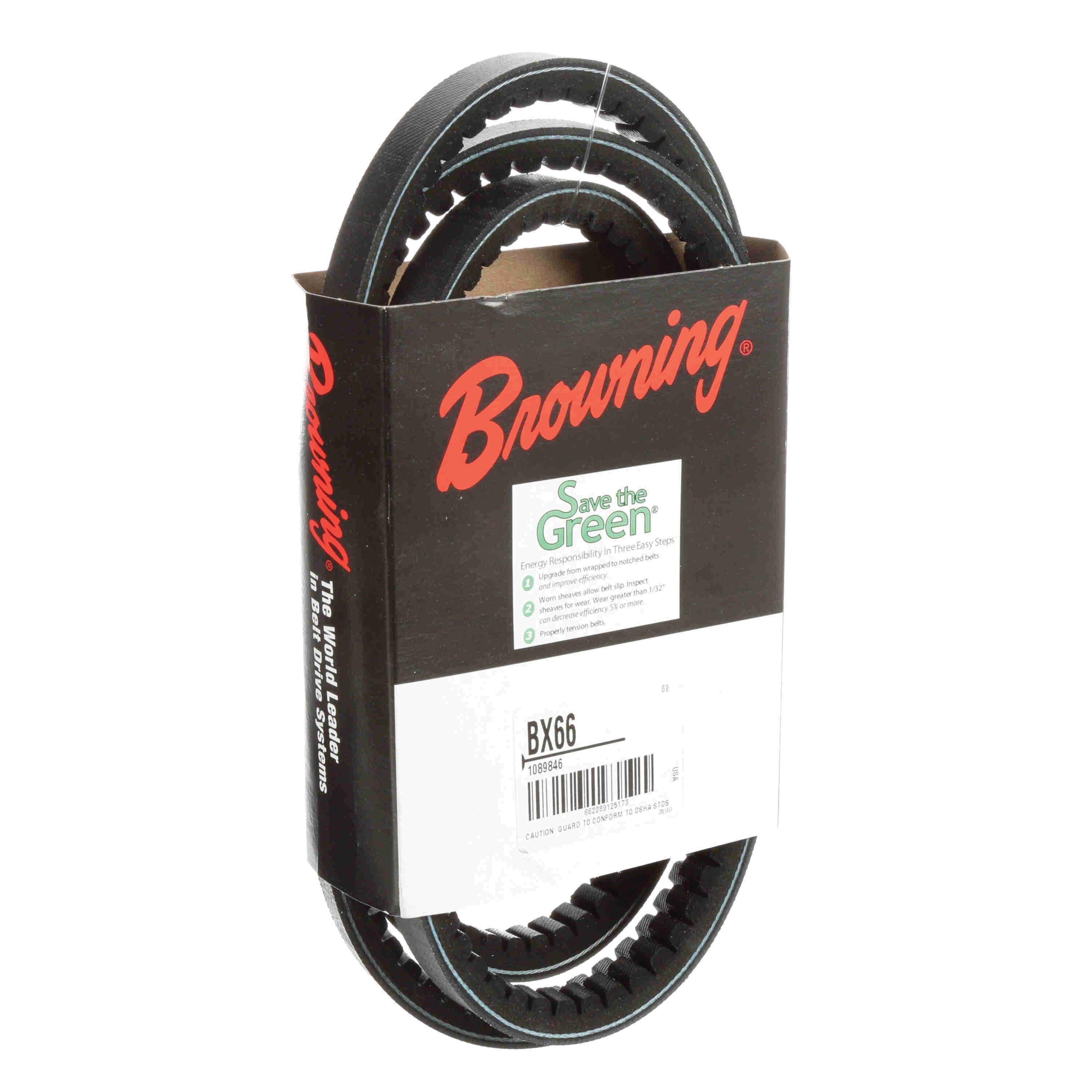 Browning® Gripnotch® TorqTitan Series 1089846 Notched V-Belt, BX Section, 69 in L Outside, 21/32 in W Top, EPDM