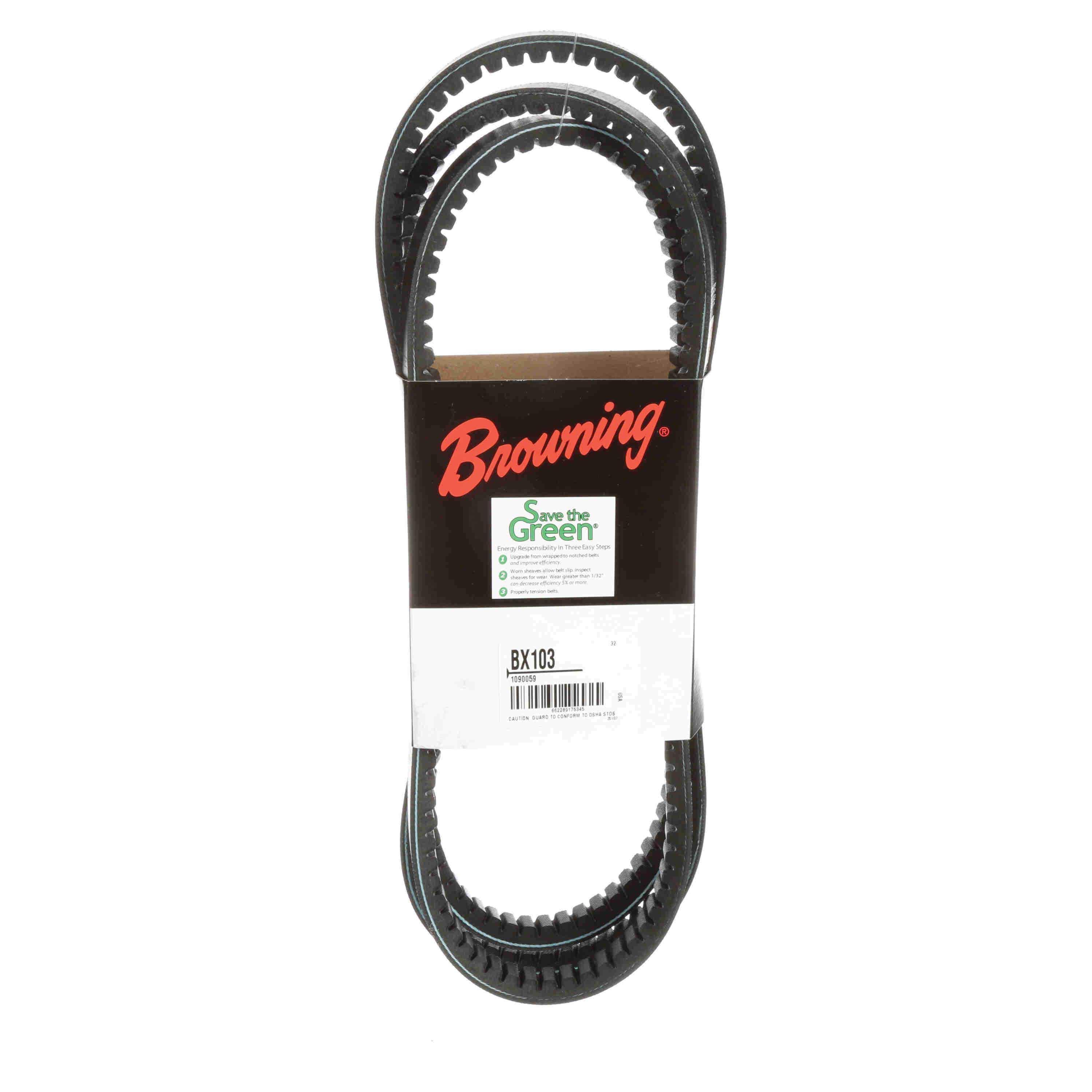 Browning&reg; Gripnotch&reg; TorqTitan Series 1090059 Notched V-Belt, BX Section, 106 in L Outside, 21/32 in W Top, EPDM