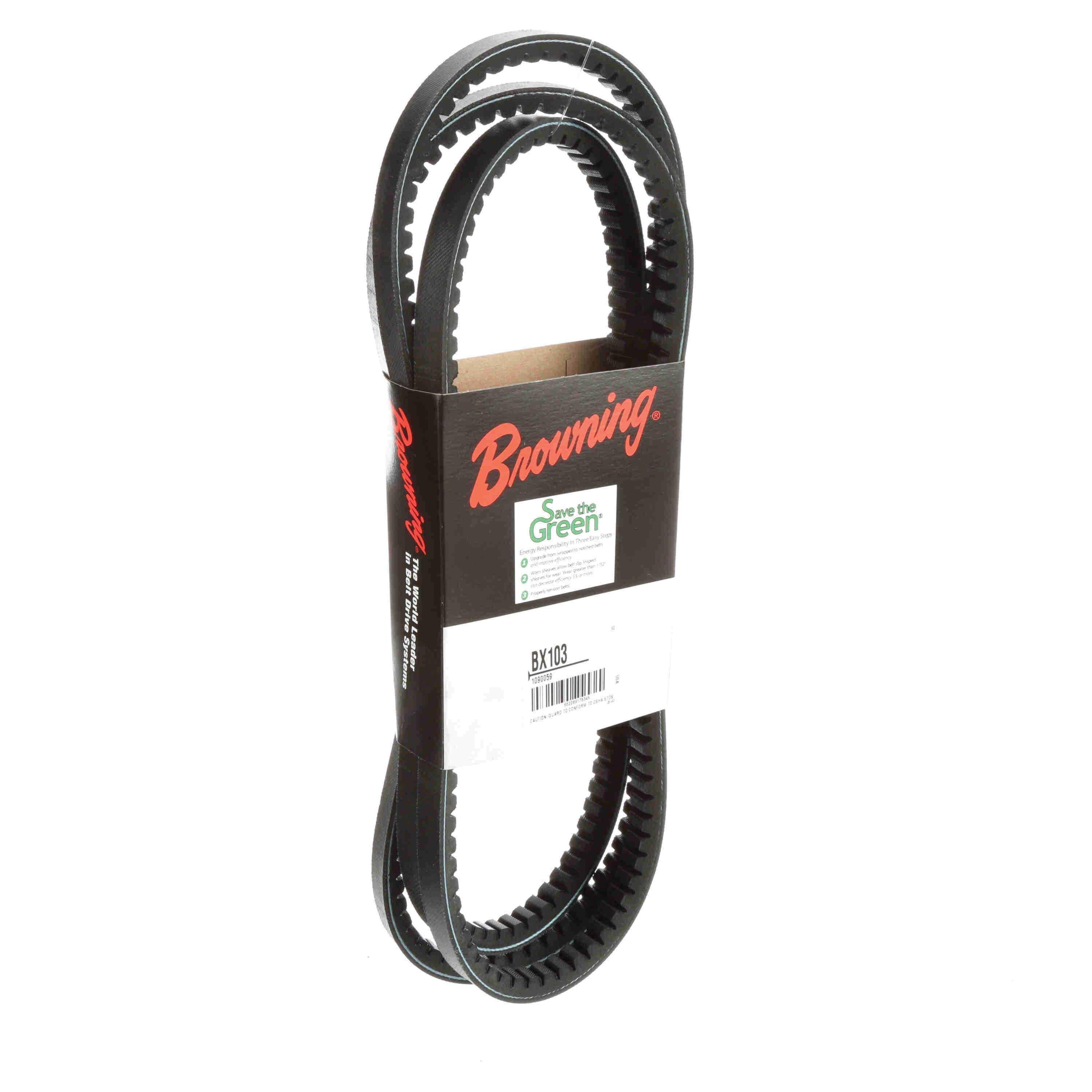 Browning&reg; Gripnotch&reg; TorqTitan Series 1090059 Notched V-Belt, BX Section, 106 in L Outside, 21/32 in W Top, EPDM