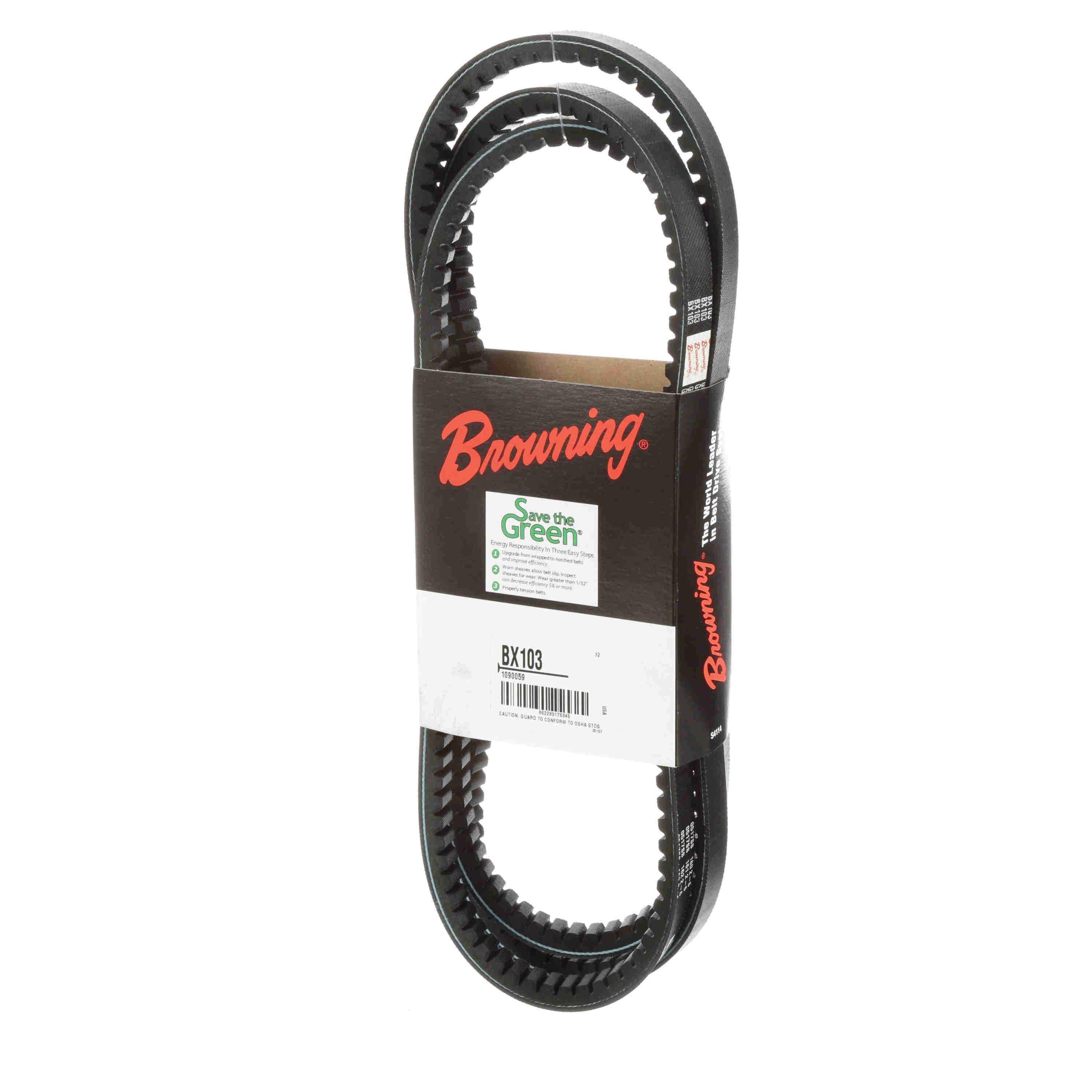 Browning&reg; Gripnotch&reg; TorqTitan Series 1090059 Notched V-Belt, BX Section, 106 in L Outside, 21/32 in W Top, EPDM