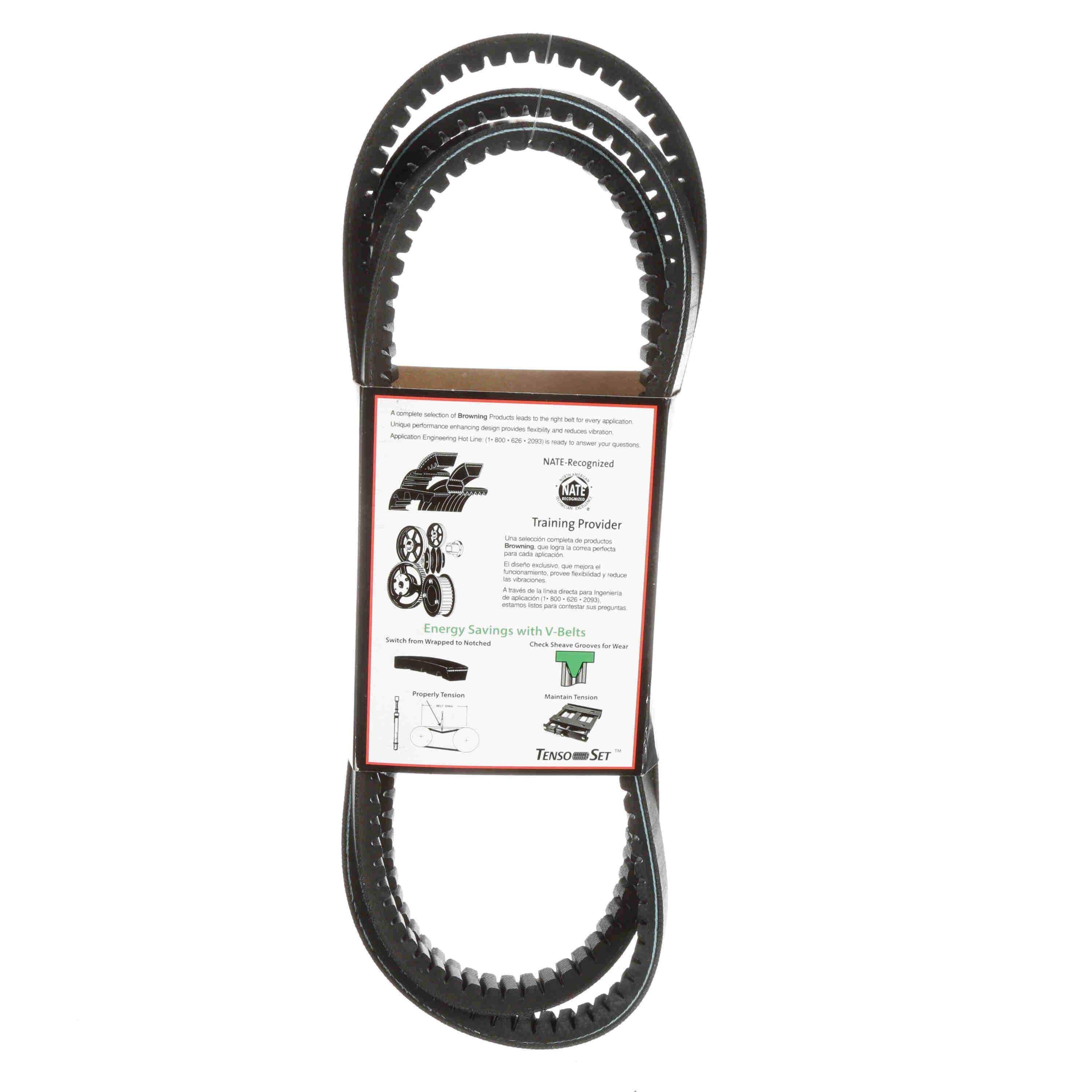 Browning&reg; Gripnotch&reg; TorqTitan Series 1090059 Notched V-Belt, BX Section, 106 in L Outside, 21/32 in W Top, EPDM