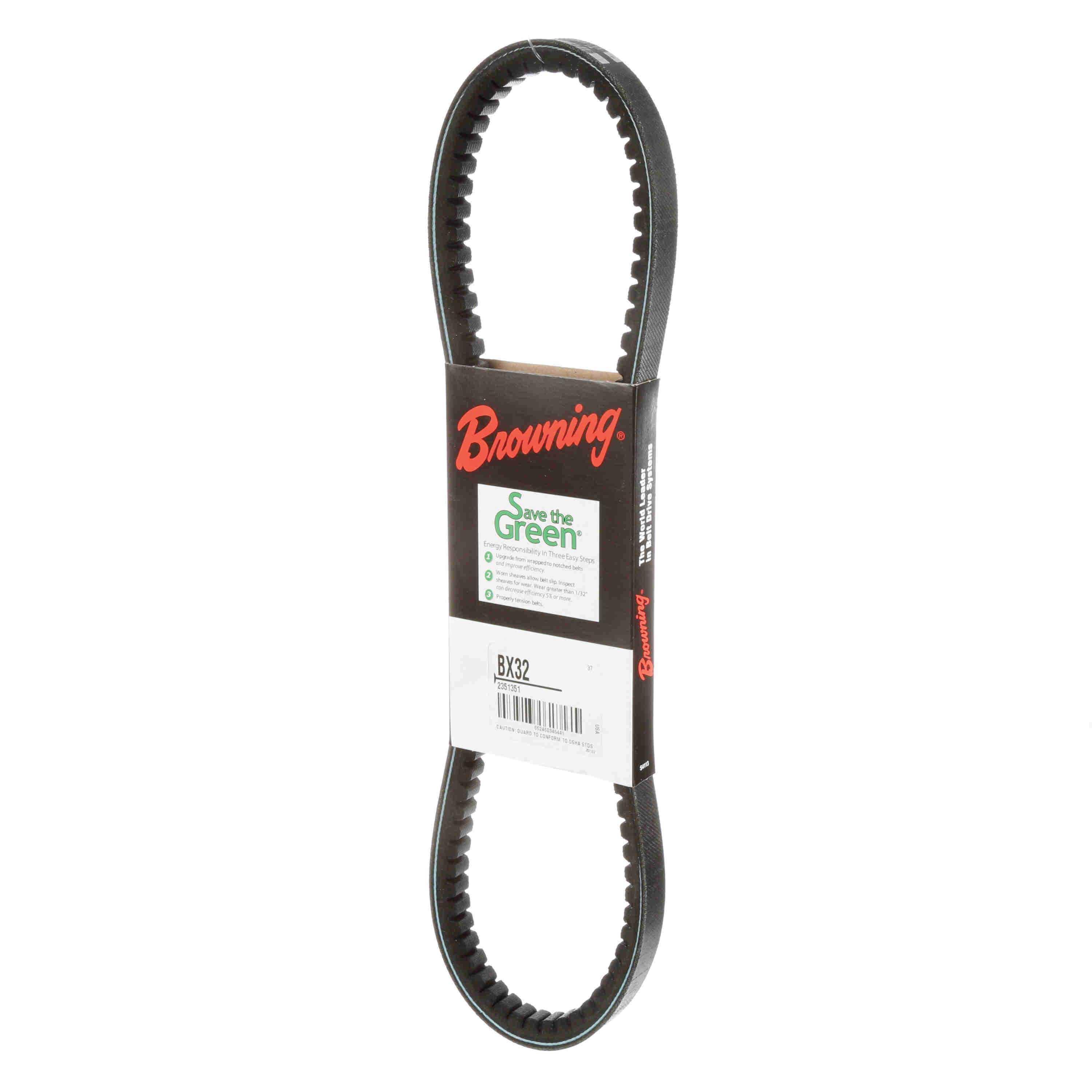 Browning® Gripnotch® TorqTitan Series 2351351 Notched V-Belt, BX Section, 35 in L Outside, 21/32 in W Top, EPDM