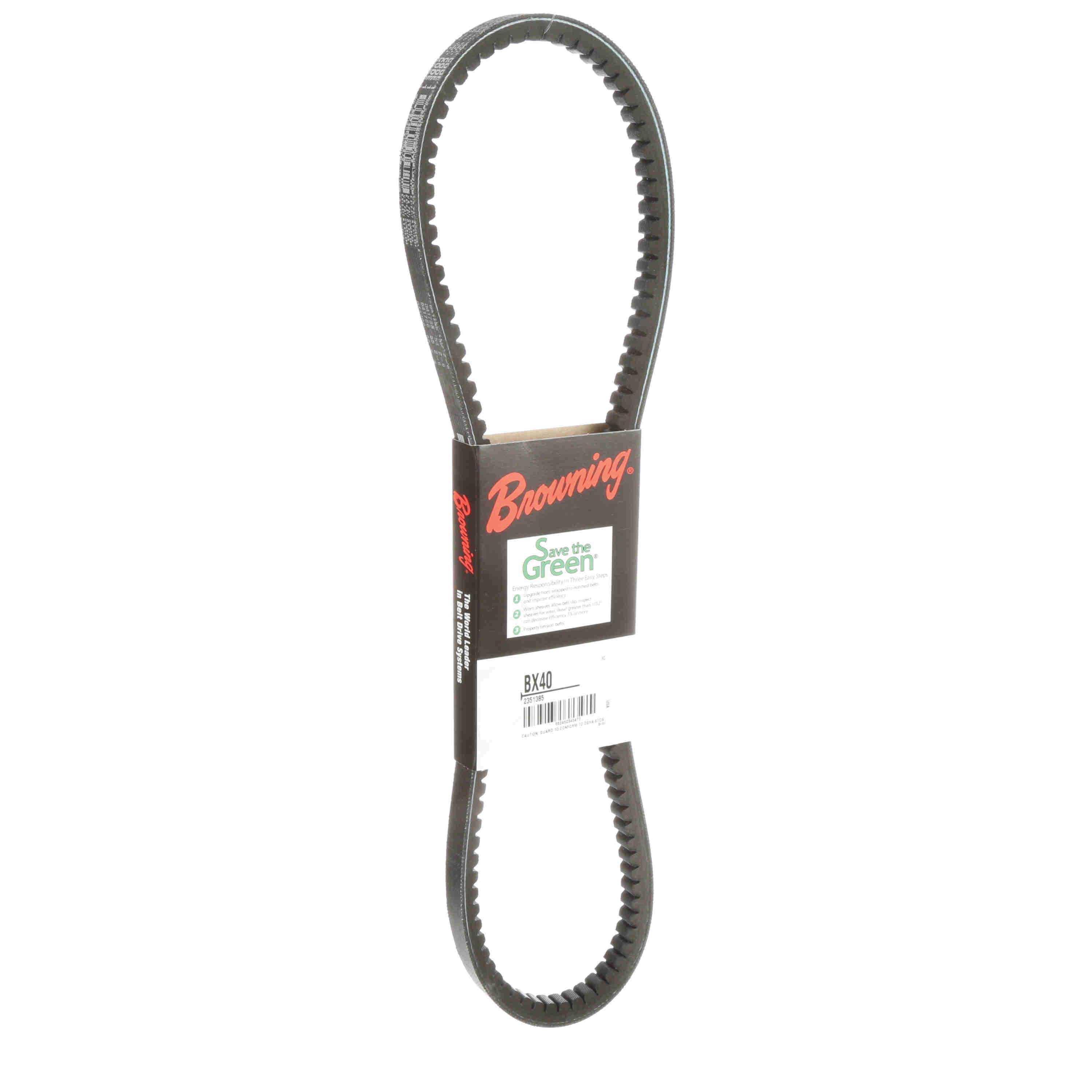 Browning® Gripnotch® TorqTitan Series 2351385 Notched V-Belt, BX Section, 43 in L Outside, 21/32 in W Top, EPDM