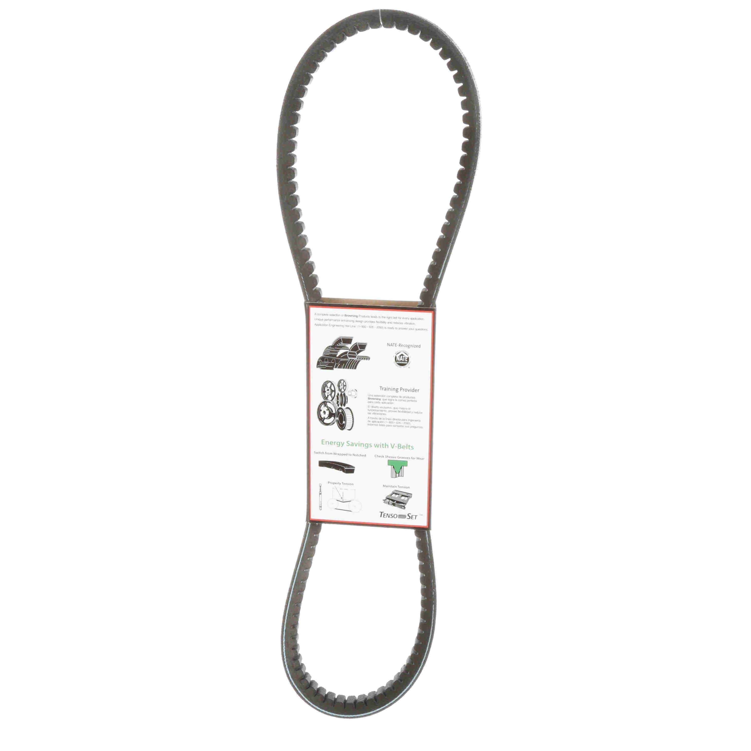 Browning® Gripnotch® TorqTitan Series 2351385 Notched V-Belt, BX Section, 43 in L Outside, 21/32 in W Top, EPDM
