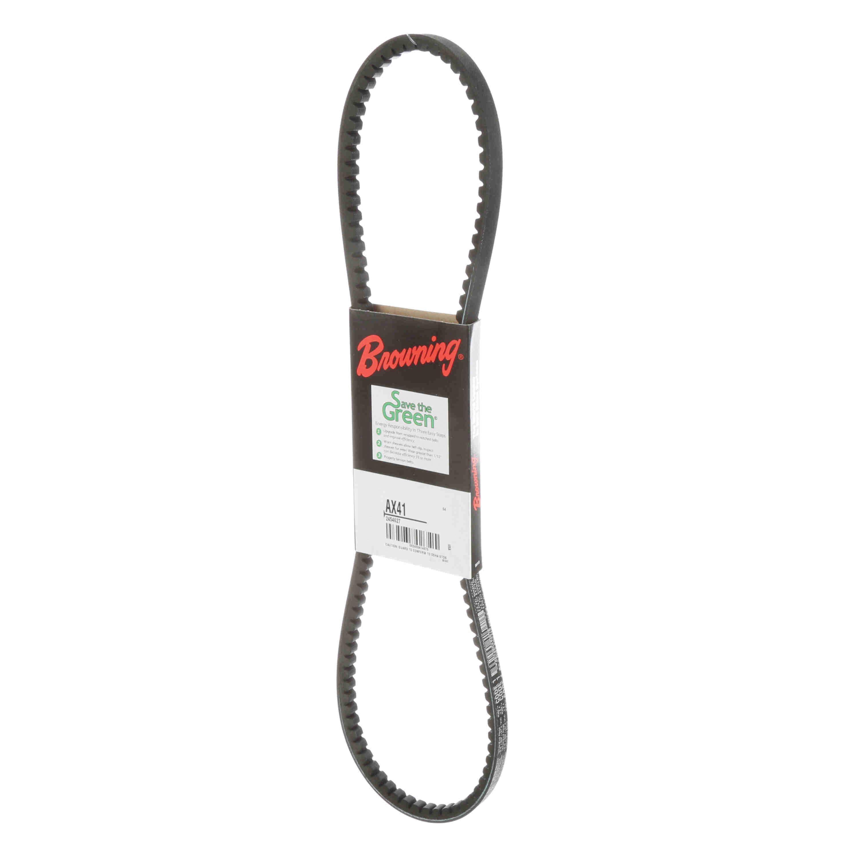 Browning® Gripnotch® TorqTitan Series 2454627 Notched V-Belt, AX Section, 43.2 in L Outside, 1/2 in W Top, EPDM
