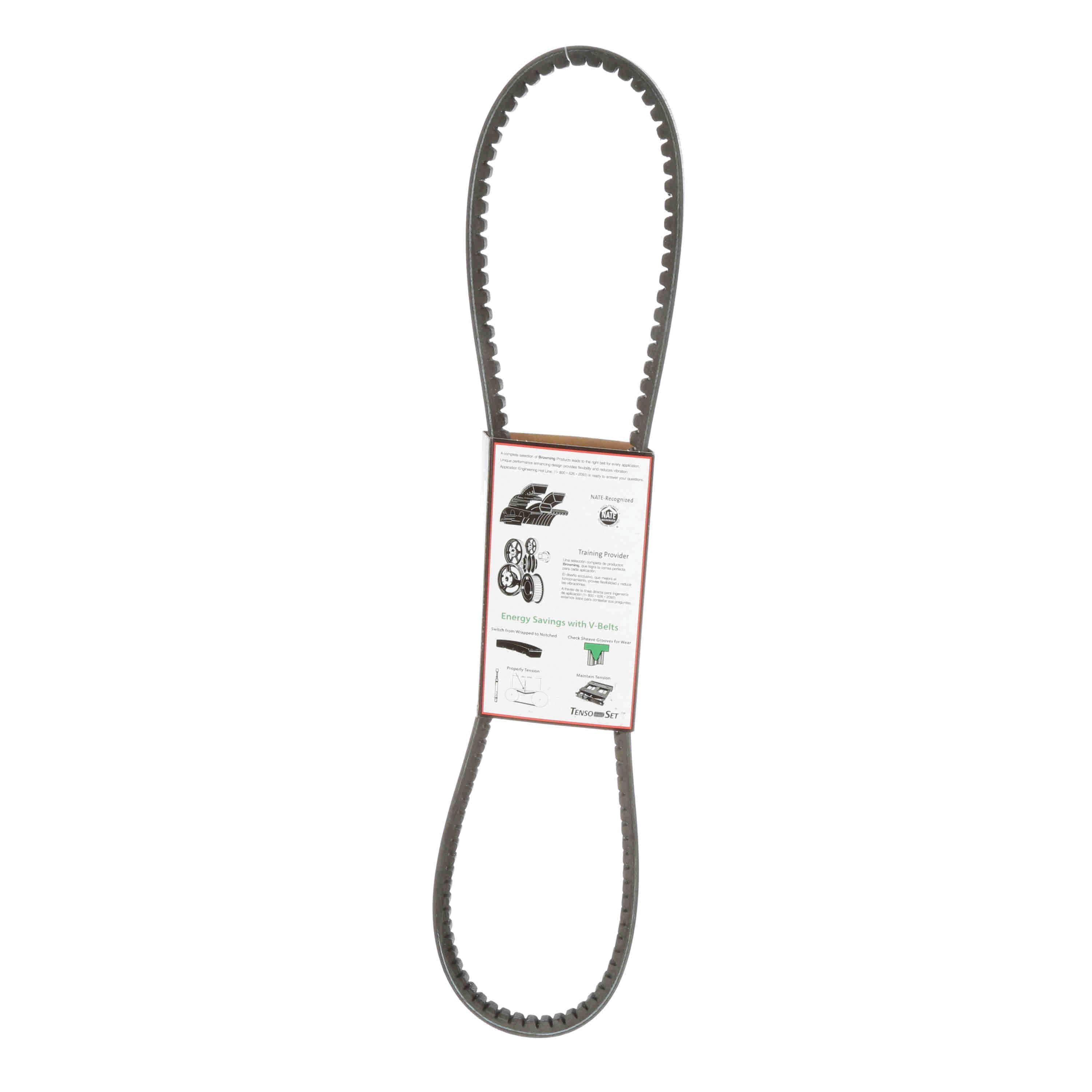 Browning® Gripnotch® TorqTitan Series 2454643 Notched V-Belt, AX Section, 47.2 in L Outside, 1/2 in W Top, EPDM