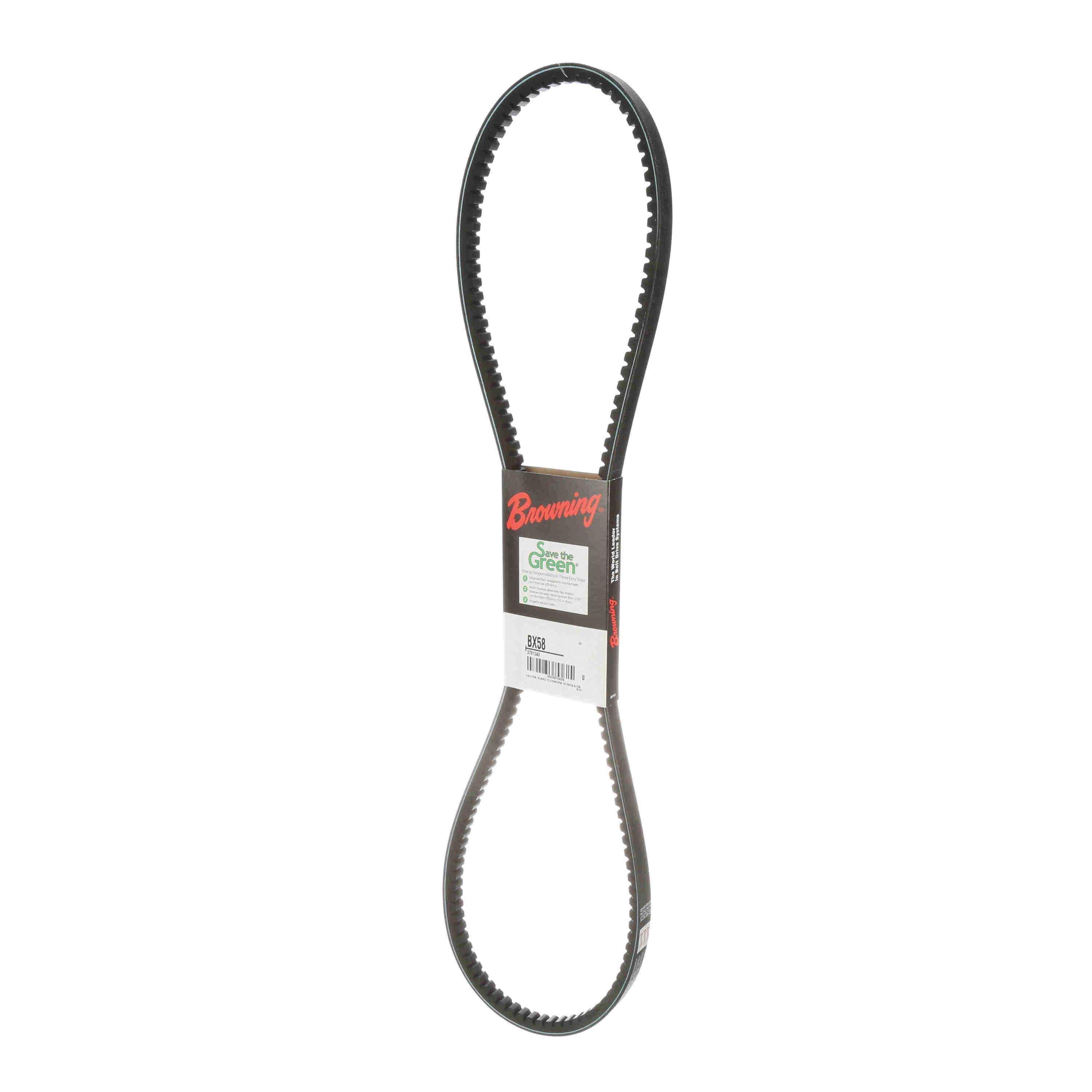 Browning® Gripnotch® TorqTitan Series 3791340 Notched V-Belt, BX Section, 61 in L Outside, 21/32 in W Top, EPDM
