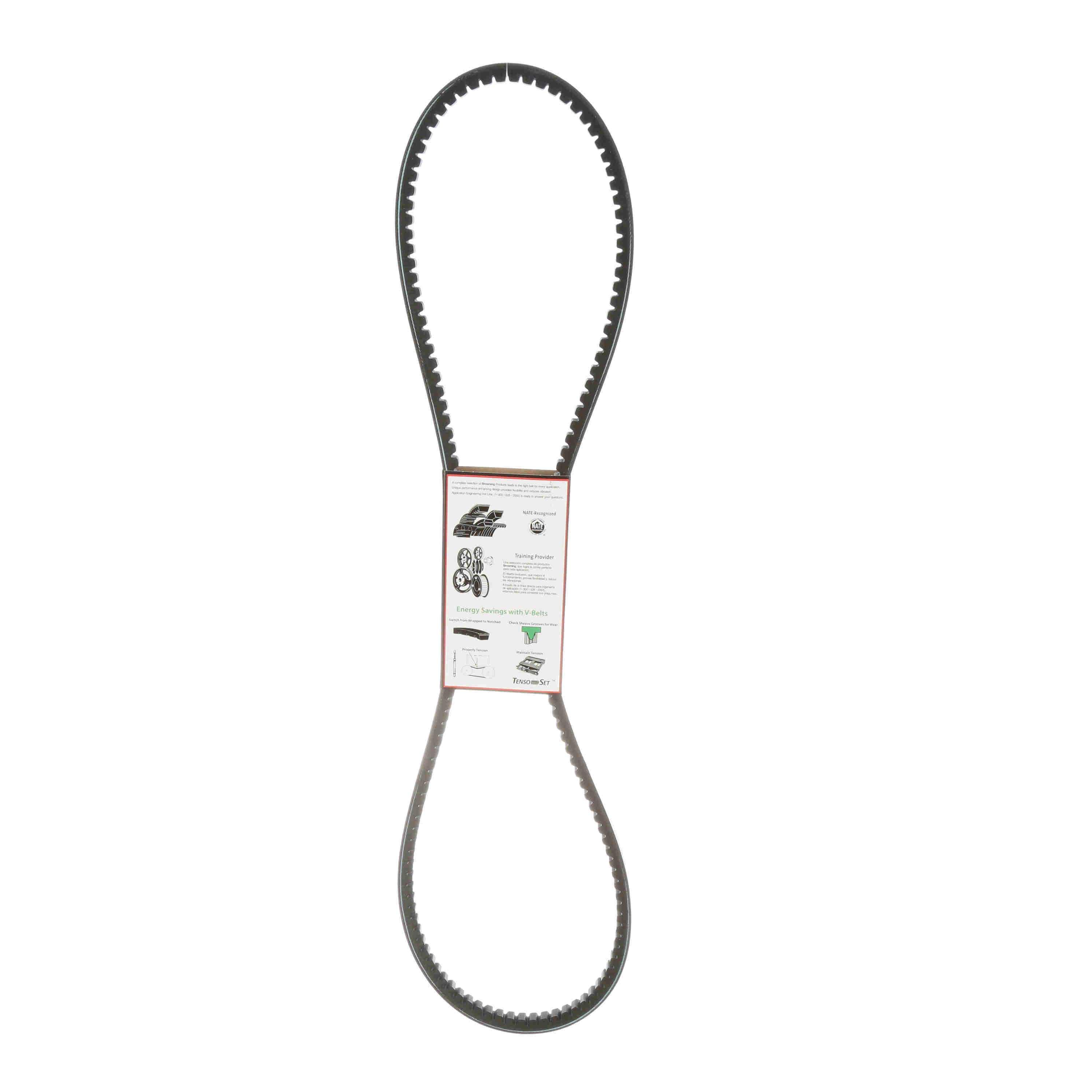 Browning® Gripnotch® TorqTitan Series 3791340 Notched V-Belt, BX Section, 61 in L Outside, 21/32 in W Top, EPDM