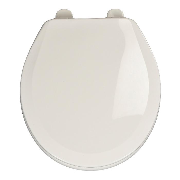 CENTOCO 700SC-001 Closed Front Toilet Seat With Cover, Yes, Round, Centocore Wood, White, 17 in L x 14.38 in W x 2 in H