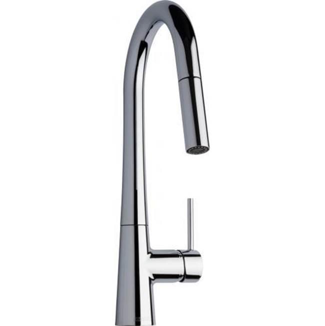 CHICAGO FAUCETS® Ecast® 434-ABCP Kitchen Faucet, Deck, Pull-Down, With Side Spray, Polished Chrome