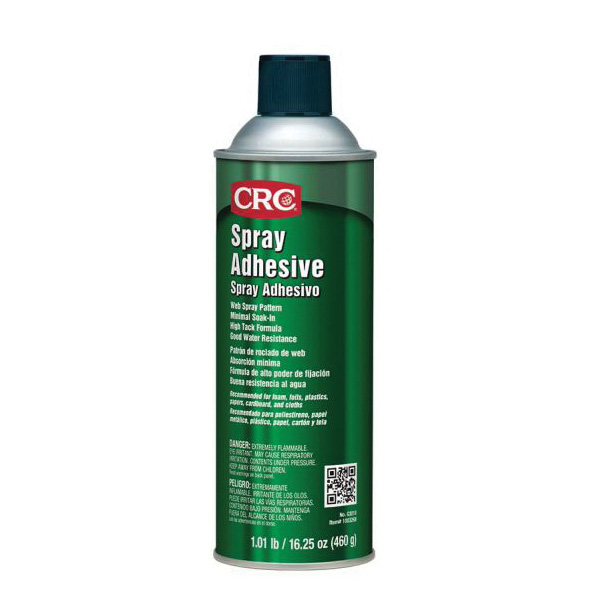 CRC® 03018 Spray Adhesive, Liquid, Beige, Solvent, 24 hr Curing, 24 oz, Aerosol Can