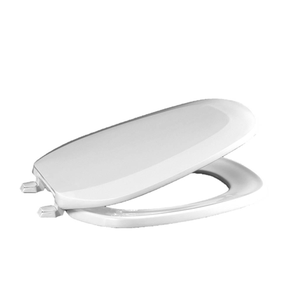 CENTOCO EMB201-001 Closed Front Toilet Seat With Cover, Yes, Round, Polypropylene, White, Residential