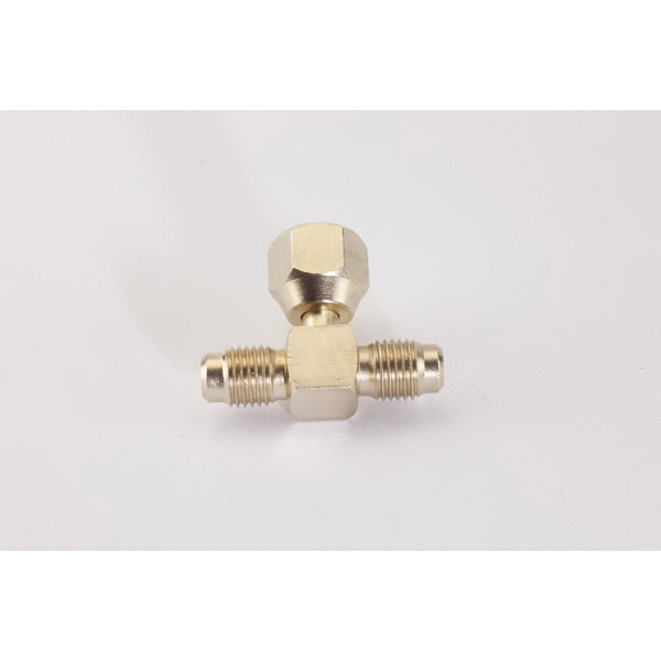 C&D Valve CD9603 Tee, 1/4 in Female Flared x 1/4 in Female Flared x 1/4 in Female Flared, Brass