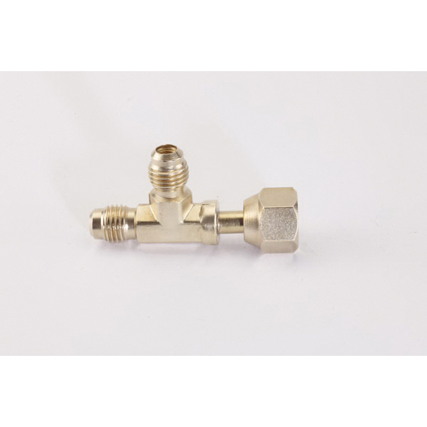 C&D Valve CD9611 Tee Connector, 1/4 in Female Flared x 1/4 in Male Flared Male Flared, Brass