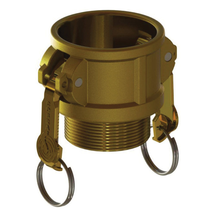 Campbell Fittings Cobra™ B-BR-50 Cam and Groove Coupling, 1/2 in Type B x 1/2 in MNPT, Brass