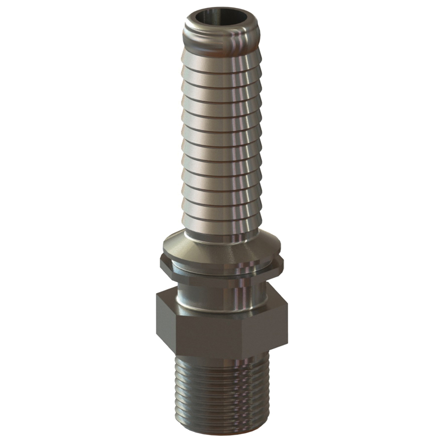 Campbell Fittings IMSS-3 Interlocking Male Stem, 3/4 in Hose x 3/4 in MNPT, Stainless Steel