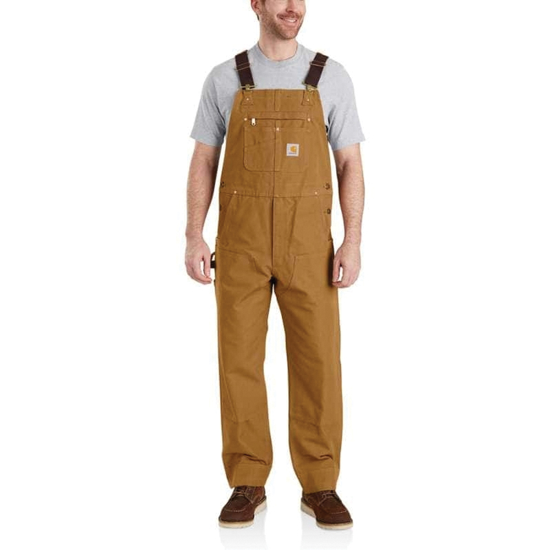 Mens carhartt shops brown bib overalls R01 44x30