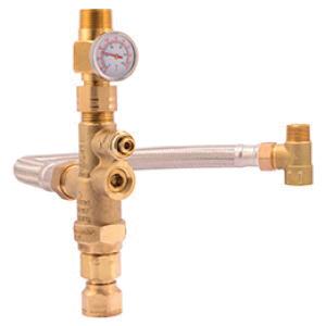 SharkBite™ 3/4 inch Brass Water Heater Tank Booster Pro with Braided Hose and Temperature Gauge thumbnail 2