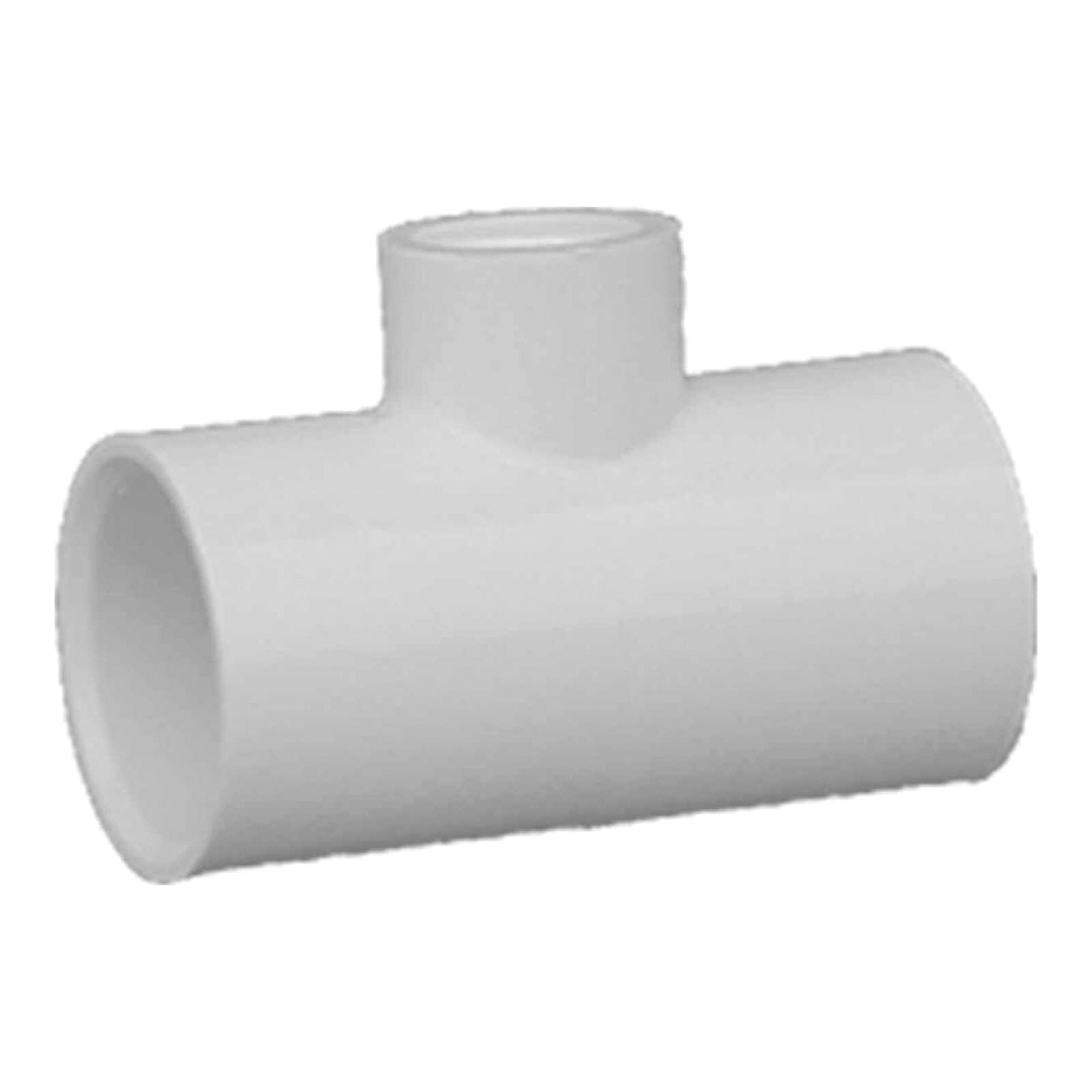 SCH 40 PVC Tee, 1/2 inch x 1/2 inch x 1/2 inch, Socket x Socket x FIP