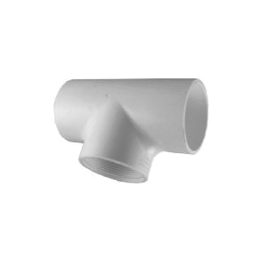 SCH 40 PVC Tee, 3/4 inch x 3/4 inch x 3/4 inch, Socket x Socket x FIP