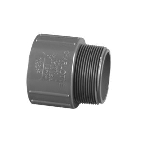 Charlotte Pipe 836-007 Adapter, 3/4 in Socket x 3/4 in MPT, PVC, SCH 80
