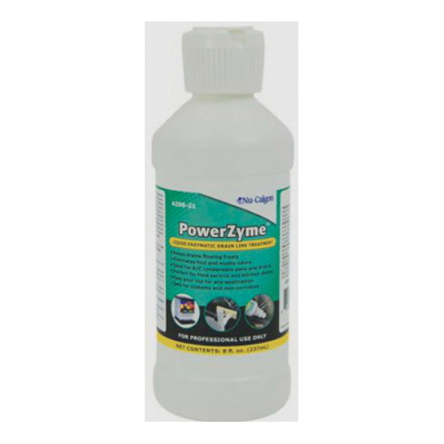 ClenAir™ PowerZyme™ 4298-21 Enzymatic Drain Line Treatment, 8 oz, Bottle, Liquid, Clear Green