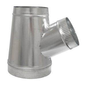 Cody 8006X4X4 Leg Crimp Wye, 6 x 4 x 4 in Duct, 30 ga, Steel, Galvanized