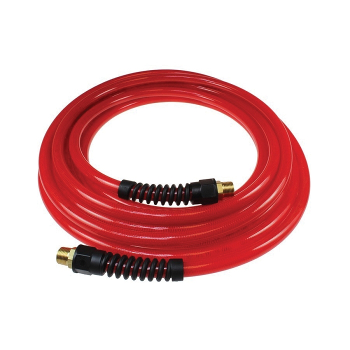 Coilhose® PFE60504TR Air Hose, 1/4 in Nominal, 50 ft L, MNPT, 200 psi, Polyurethane Tube, Transparent Red