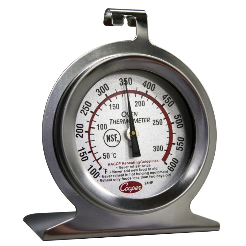 Cooper ATKINS® 24HP Dial Oven Thermometer, 100 to 600 deg F, 50 to 300 deg C, +/-25 deg F Accuracy, 2 in Dial