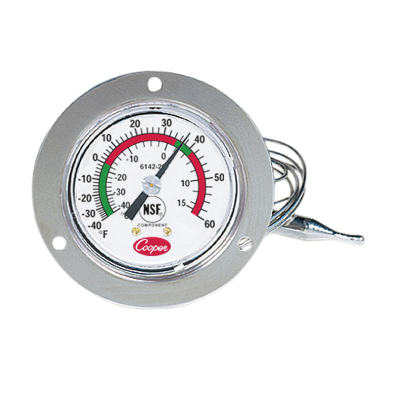 Cooper ATKINS® 6142-20 Panel Thermometer, -40 to 60 deg F, +/-2 deg F (+/-1 deg C) at 10 to 40 deg F Accuracy