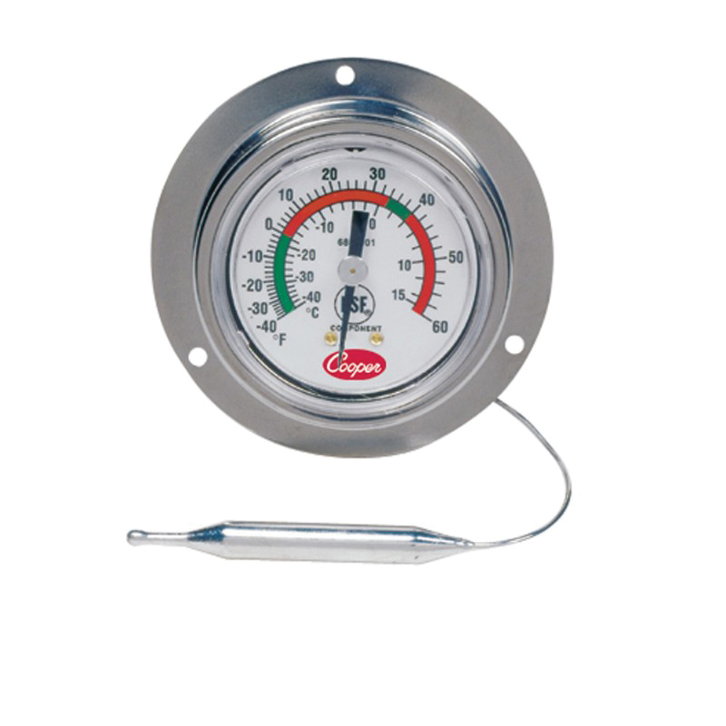 Cooper ATKINS® 6812-01 Panel Thermometer, -40 to 60 deg F, +/-2 deg F (+/-1 deg C) at 10 to 40 deg F Accuracy